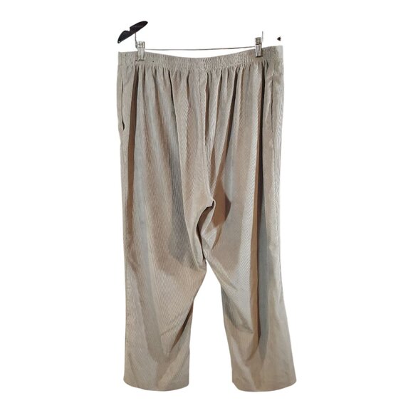 Alfred Dunner Beige Flat Front Pull-on Straight Leg Corduroy Pants Women's 18W - Picture 6 of 8